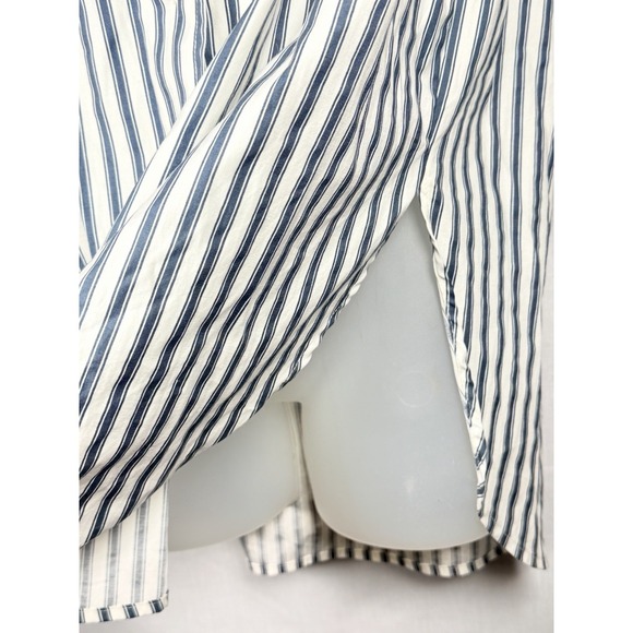 Reformation Will Oversized Shirt Savoy Stripe Womens M Blue Organic Cotton - Picture 7 of 12